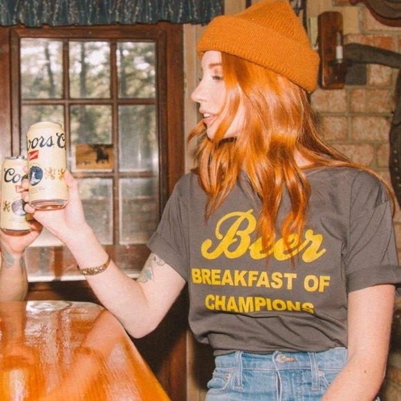 NWT Electric West Beer Breakfast of Champions Tee - Picture 3 of 4